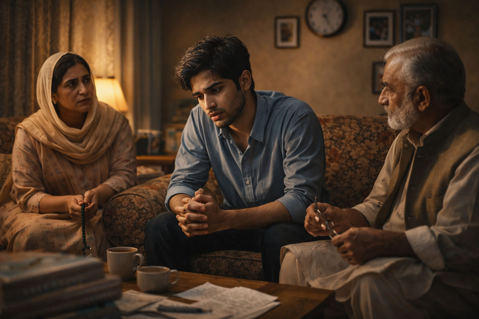 Pakistani daughter talking to mother about mental health taboo